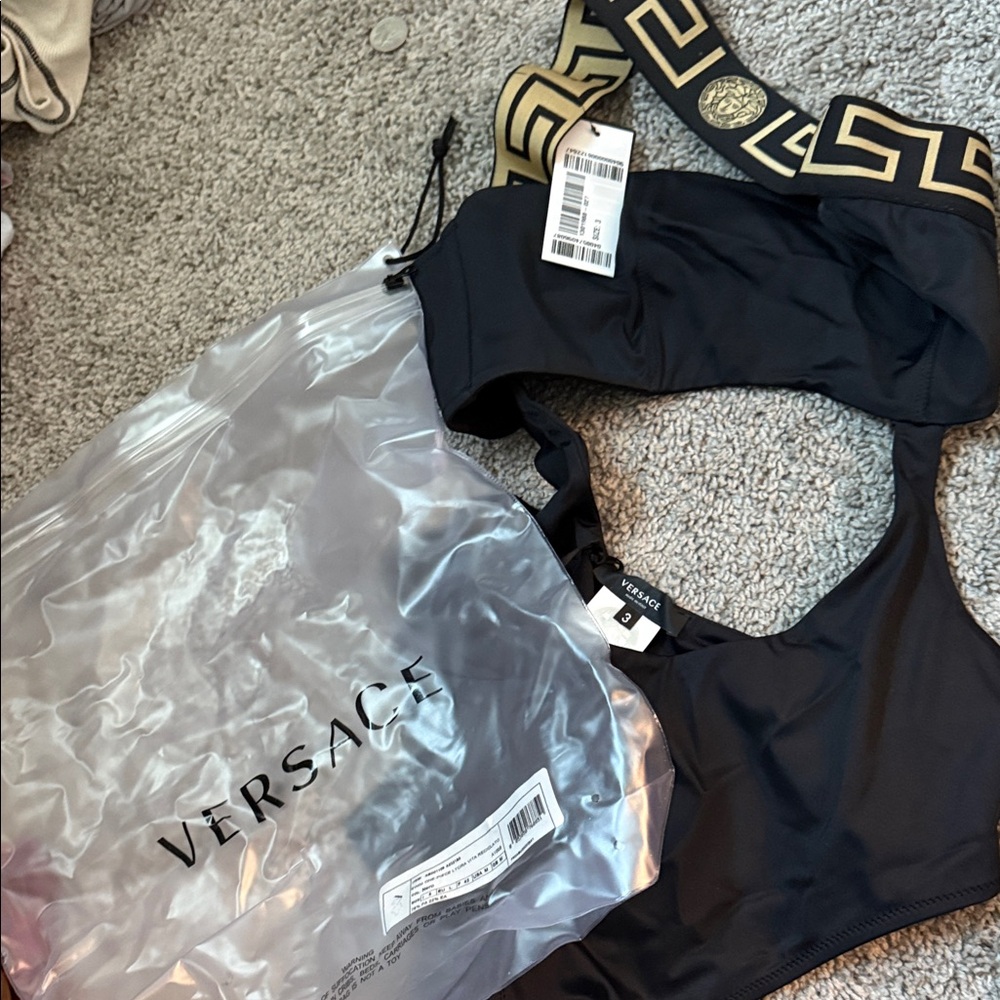 Versace Black and Gold Sports Top